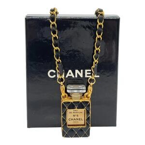 Chanel No.5 Eau de Perfume Mini Bottle Chain Necklace W/Box